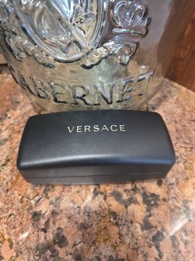 Versace Black Sunglasses Case with Gold Logo